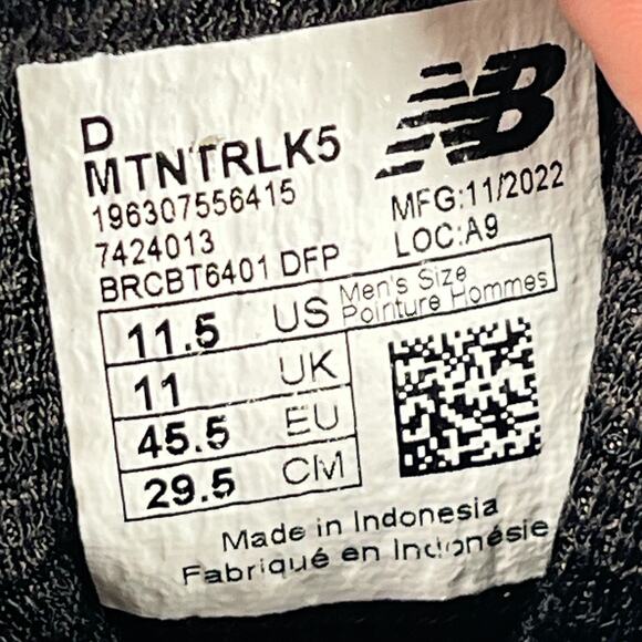 New Balance DynaSoft Nitrel v5 Black Trail Running Shoes MTNTRLK5 Mens Size 11.5 - Picture 10 of 11